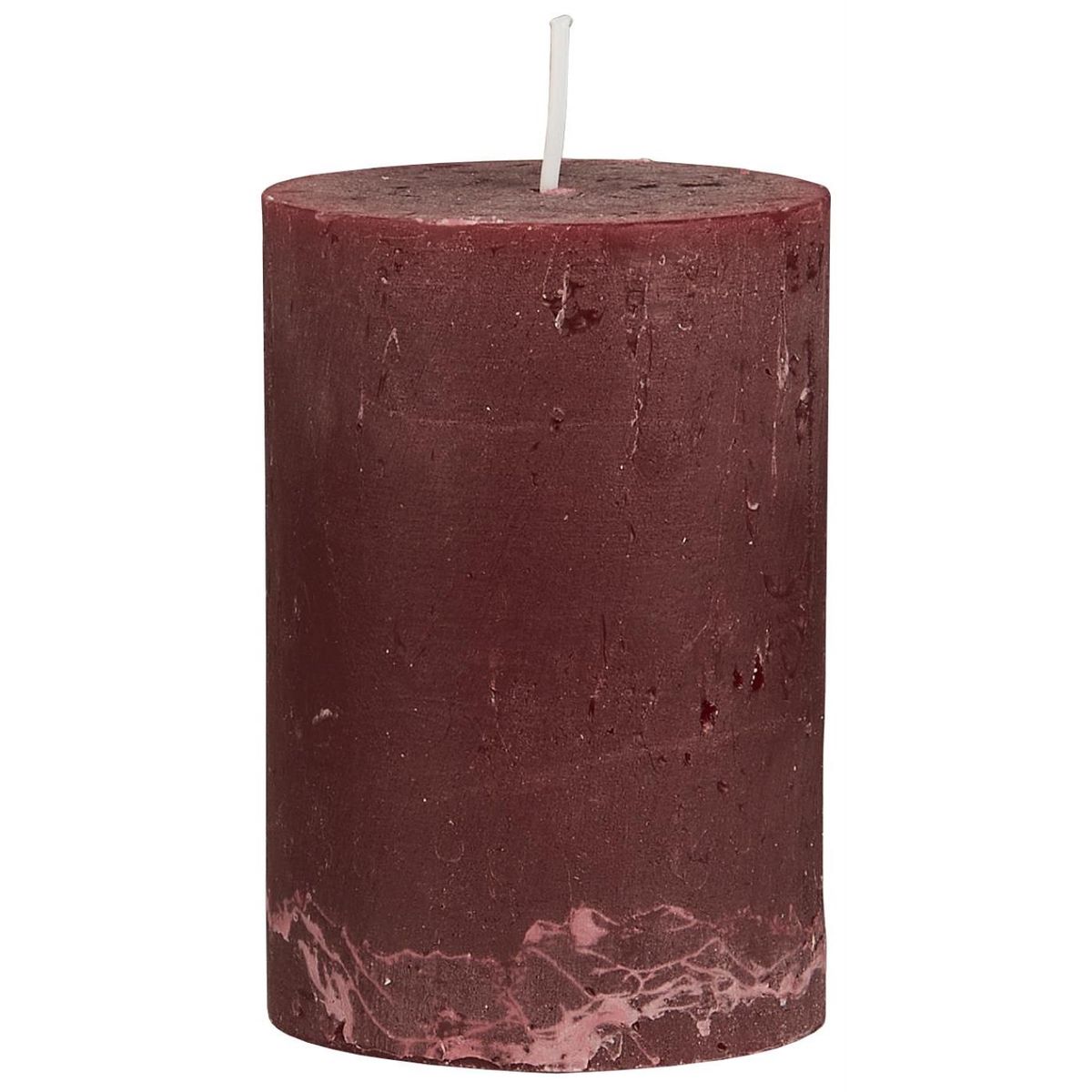 Rustikk Kubbelys 10 cm - Dyp rød