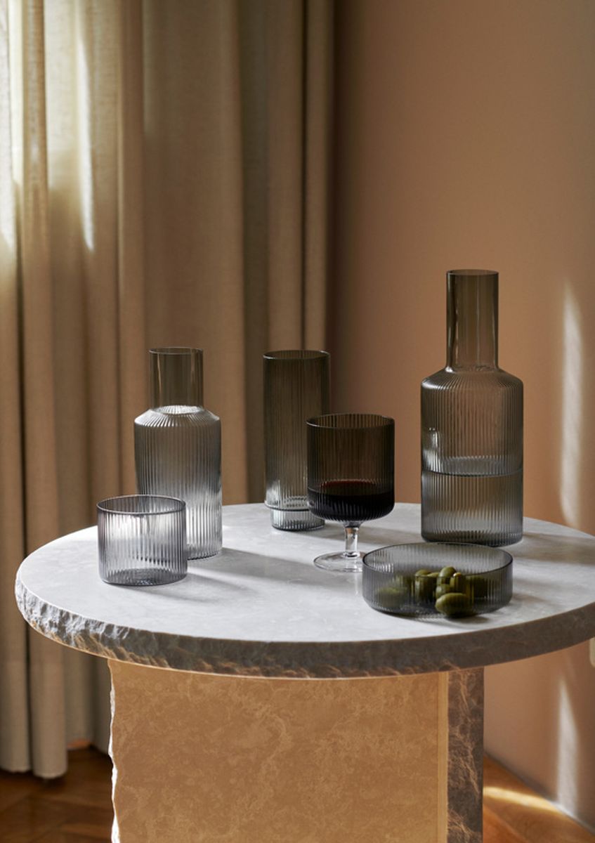 Ripple Glass - 4 stk - Smoked Grey
