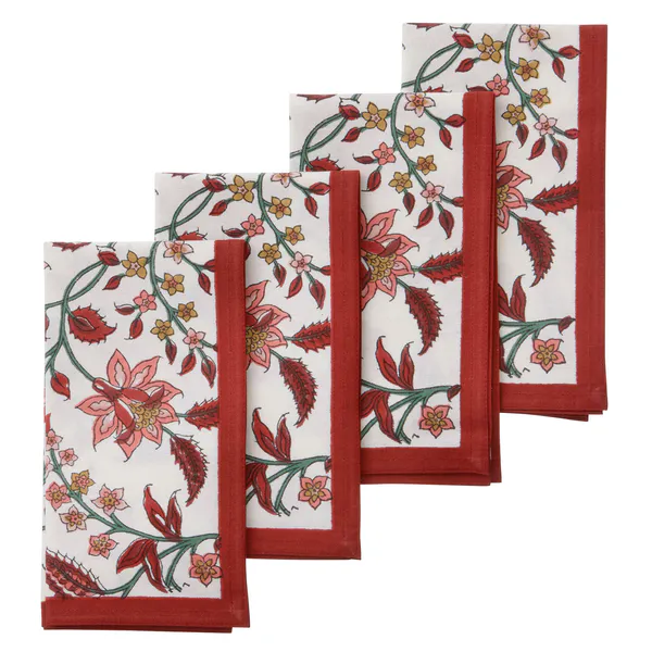 Hovedbilde Bomullsserviett 45x45cm - Kirsebærrød 4-pk