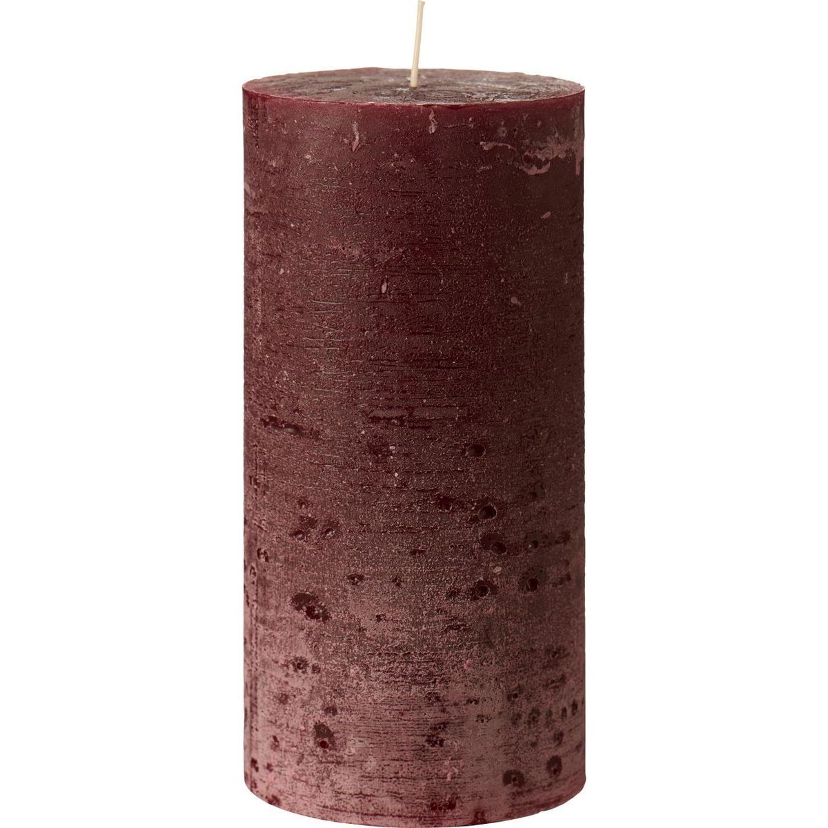 Rustikk Kubbelys 20 cm - Bordeaux
