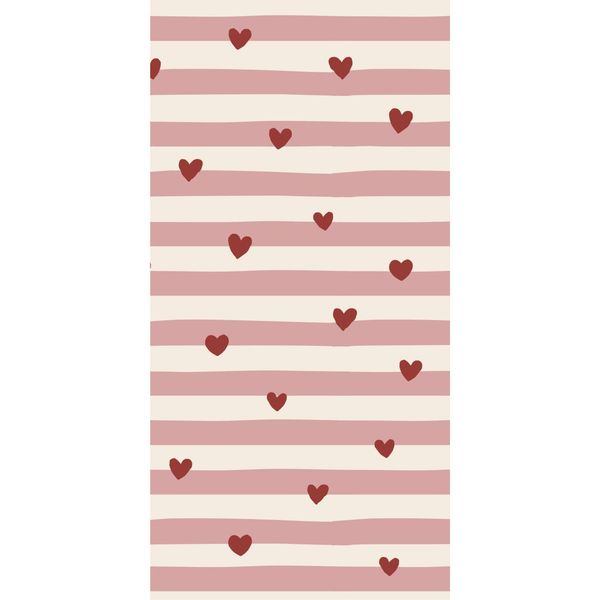 Hovedbilde Serviett 10x20 cm - Hjerter og striper