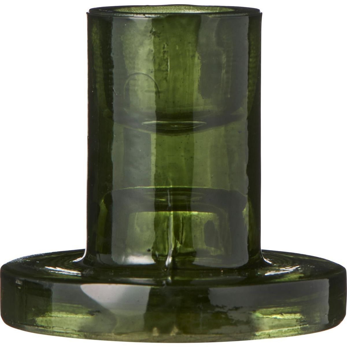 Lysestake til kronelys, grønt glass