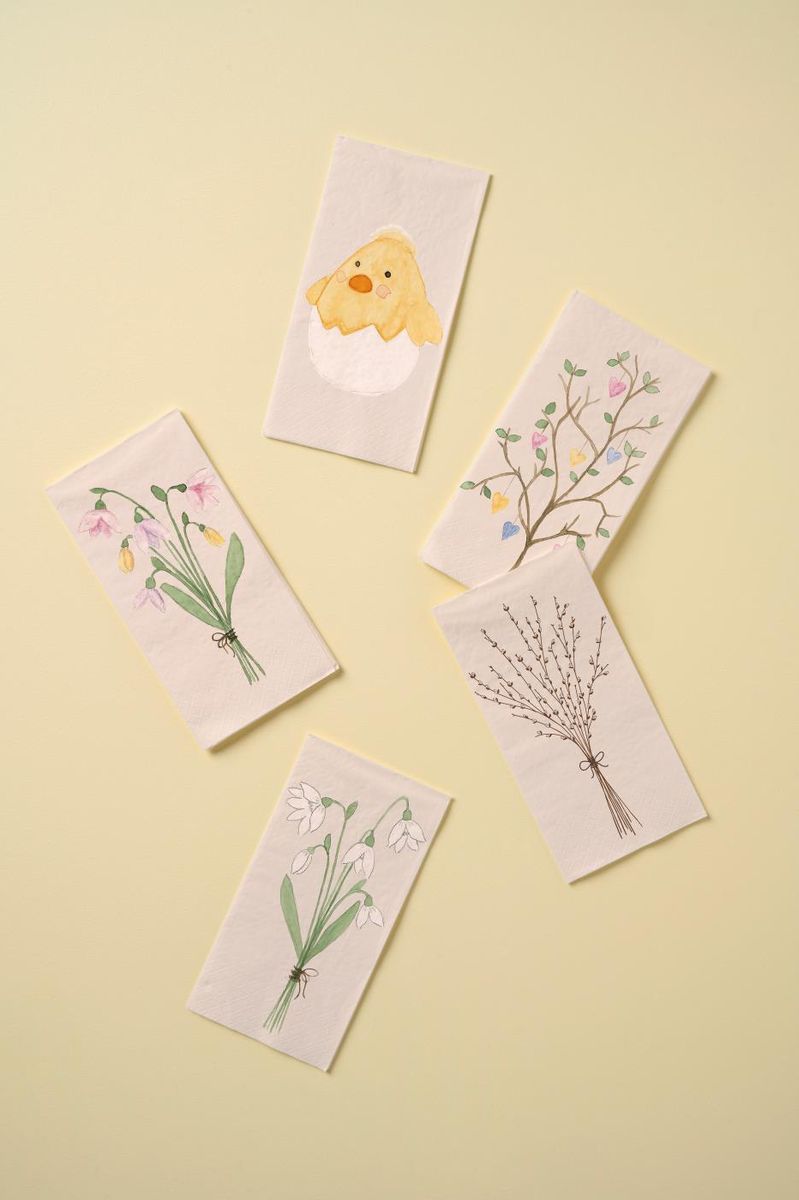 Serviett 10x20 cm - Natur m/gåsunger