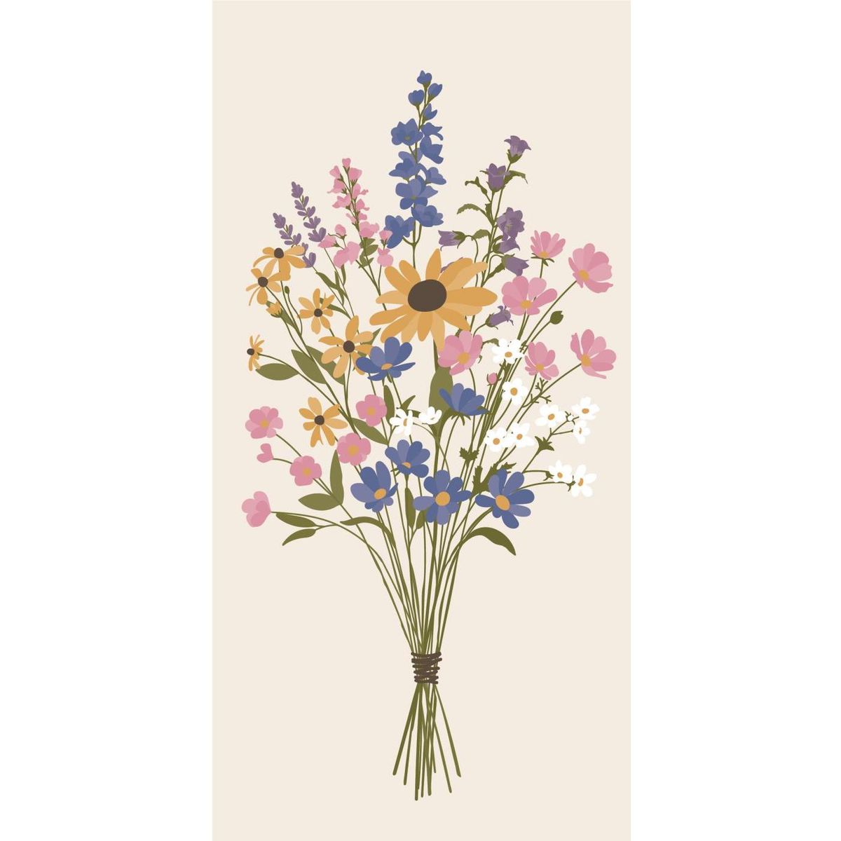 Serviett 10x20 cm - Sommerbukett