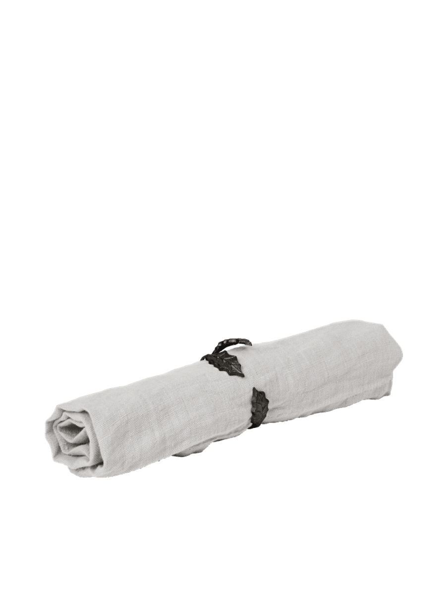 Holly Leaf Serviettringer, 4 stk - Black Brass