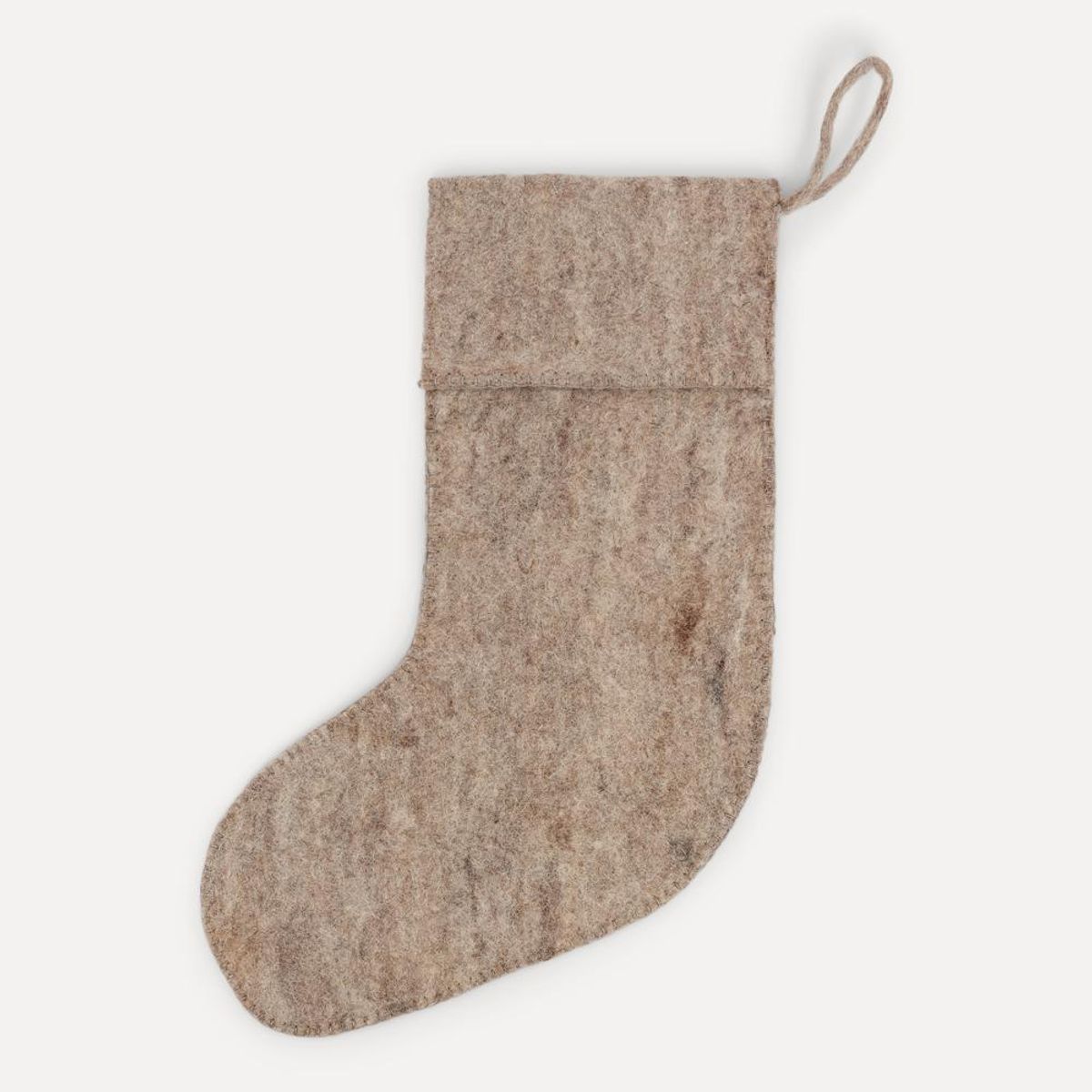 Julestrømpe ullfilt - Beige